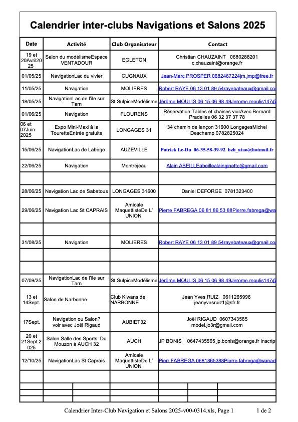 Calendrier inter club navigation et salons 2025 v00 0314